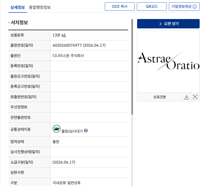 Dynamis One Files Trademark for 'Astrae Oratio'