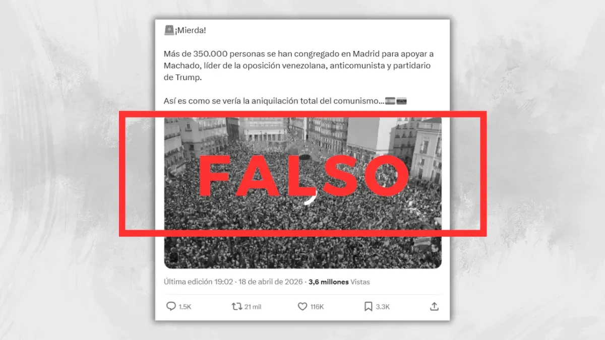 Es falso que acudieron “350 mil” personas en visita de Machado a Madrid y video compartido se grabó en 2024