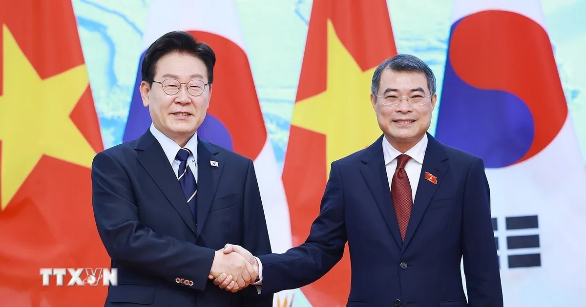 Thủ tướng Lê Minh Hưng hội kiến Tổng thống Hàn Quốc Lee Jae Myung