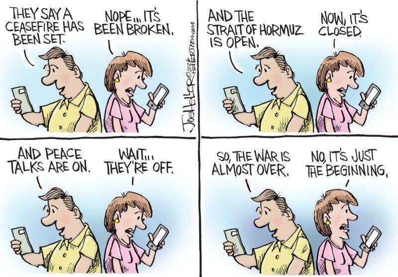 Editorial cartoon for Thursday, April 23, 2026