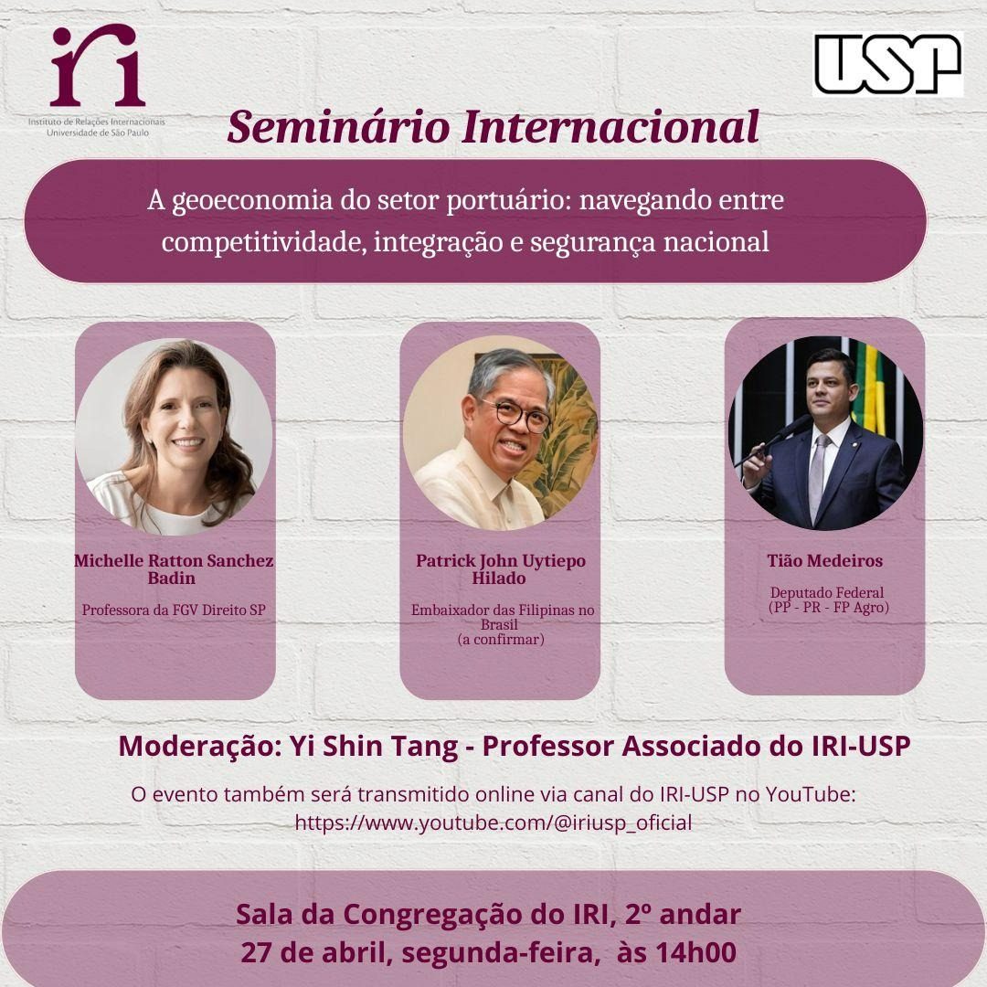 USP promove debate sobre a geoeconomia do setor portuário na segunda (27/4)
