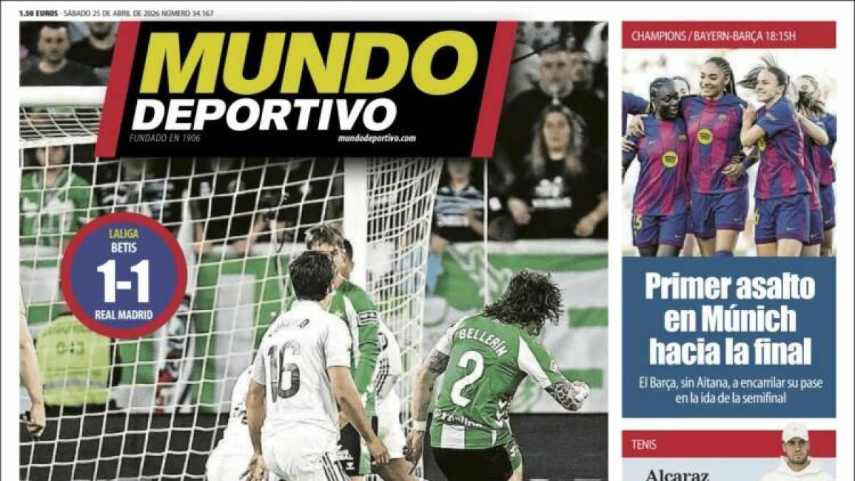 El empate del Real Madrid frente al Betis, protagonista de las portadas deportivas de hoy