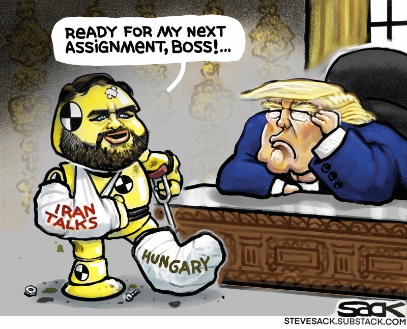 Editorial cartoon for Monday, April 27, 2026