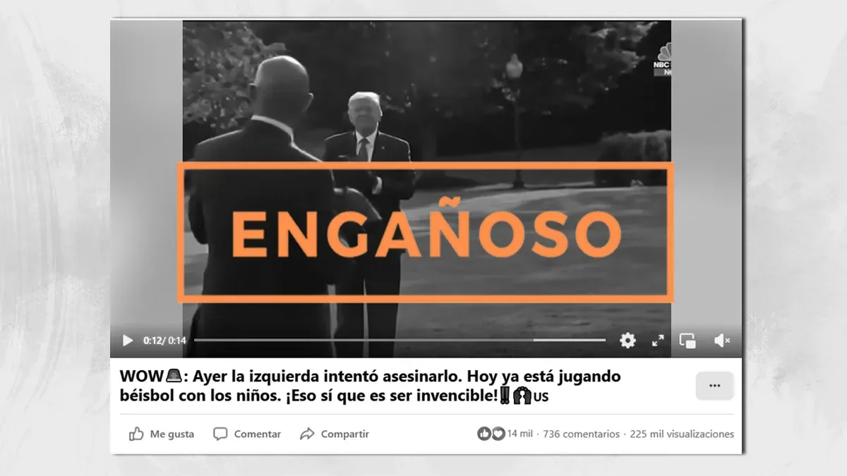 Este video de Trump jugando béisbol en la Casa Blanca no fue grabado tras el incidente en la cena de corresponsales: es de julio de 2020