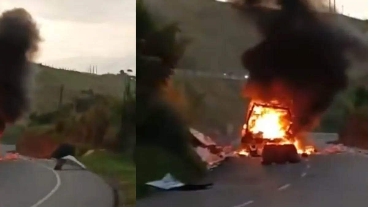 Reportan vehículo incinerado en vía Panamericana en Santander de Quilichao: Policía investiga si se trata de nuevo ataque en el Cauca con explosivos